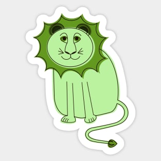 Friendly green lion - paper cut-out Sticker